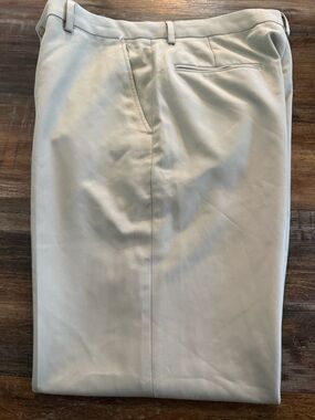 Pro Tour Men's Classic Flat-Front Dress Pants - Cream 34/30